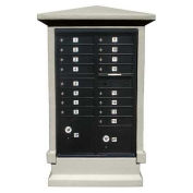 Decorative Stucco CBU Mailbox Center Column Only, SHORT Pedestal in Gray