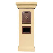 Manchester Stucco Locking Column Mailbox, Burnt Tuscan w/Plain Door