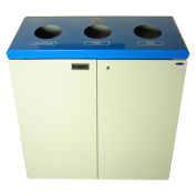 Frost Free Standing 3 Stream Recycling Station, Blue and Gray