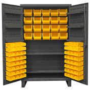 Durham Bin Cabinet HDC48-84-2S6D95 - with 84 Hook-On Bins & Shelves, 48"W x 24"D x 78"H