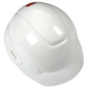 3M™ Hard Hat With UVicator, White, 4-Point Ratchet Suspension, H-701R-UV