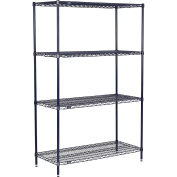 Nexelon Wire Shelving, Blue Epoxy, 54"W X 14"D X 54"H