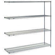 Nexelon Wire Shelving Add-On, Blue Epoxy, 42"W X 24"D X 63"H