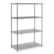 Nexelon Wire Shelving, Blue Epoxy, 60"W X 14"D X 86"H