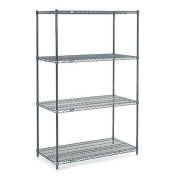 Nexelon Wire Shelving, Blue Epoxy, 54"W X 24"D X 86"H