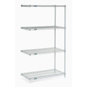 Nexelate Wire Shelving Add-On, Silver Epoxy, 30"W X 24"D X 63"H