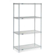 Nexelate Wire Shelving Starter Unit, Silver Epoxy, 54"W X 18"D X 86"H