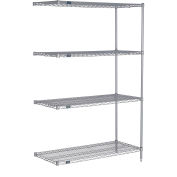 Nexelate Wire Shelving Add-On, Silver Epoxy, 54"W X 18"D X 86"H