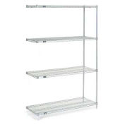 Nexelate Wire Shelving Add-On, Silver Epoxy, 42"W X 18"D X 63"H