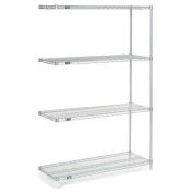 Nexelate Wire Shelving Add-On, Silver Epoxy, 54"W X 14"D X 63"H