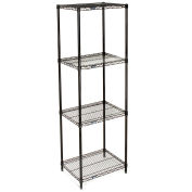 Nexel Wire Shelving, Black Epoxy, 24"W X 18"D X 63"H