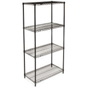 Nexel Wire Shelving, Black Epoxy, 42"W X 24"D X 74"H