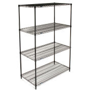 Nexel Wire Shelving, Black Epoxy, 42"W X 24"D X 63"H