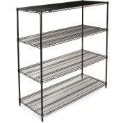 Nexel Wire Shelving, Black Epoxy, 54"W X 18"D X 63"H