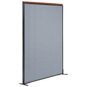 48-1/4"W x 73-1/2"H Deluxe Freestanding Office Partition Panel, Blue