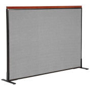 60-1/4"W x 43-1/2"H Deluxe Freestanding Office Partition Panel, Gray