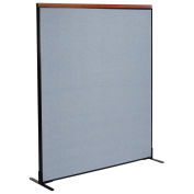 60-1/4"W x 73-1/2"H Deluxe Freestanding Office Partition Panel, Blue