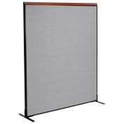 60-1/4"W x 73-1/2"H Deluxe Freestanding Office Partition Panel, Gray