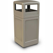 Commercial Zone Square Waste Container with Dome Lid, 42 Gallon, Beige