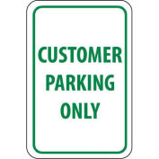 NMC Traffic Sign, Customer Parking Only, 18" X 12", White/Green, TM51G