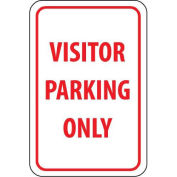 NMC Traffic Sign, Visitor Parking Only, 18" X 12", White/Red, TM7G