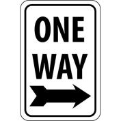 NMC Traffic Sign, One Way With Right Arrow, 24" X 18", White/Black, TM116J