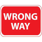 NMC Traffic Sign, Wrong Way, 18" X 24", White/Red, TM133J