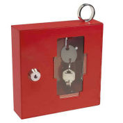 Barska Breakable Emergency Key Box with Attached Hammer A Style, 6"W x 1-5/8"D x 6"H, Red