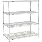 Nexel Quick Adjust Wire Shelving, Poly-Z-Brite, 48 x 24 x 54