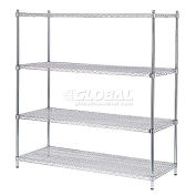 Nexel Quick Adjust Wire Shelving, Poly-Z-Brite, 60 x 24 x 54