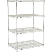 Nexel Quick Adjust Wire Shelving, Poly-Z-Brite, 72 x 24 x 54