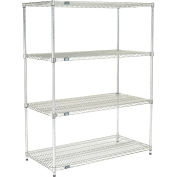 Nexel Quick Adjust Wire Shelving, Poly-Z-Brite, 48 x 24 x 63