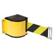 Quick Mount Barricade, Yellow, 18'L Black/Yellow Retractable Belt, Universal Mount