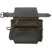 Industrial Leather Tool Belt, 6 Pockets