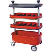 4 Trays Collapsible Tool Trolley, 27.5Lx0Wx35.4375H