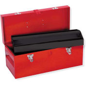 Metal Tool Box, 18"L X 7-2/3"W X 7-2/3"H, 24 Sheet Gauge