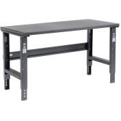 Adjustable Height Workbench C-Channel Leg, 60"W x 36"D, 1-3/4" Steel Square Edge, Black