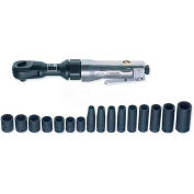 Urrea Heavy Duty Ratchet Wrench Set 3/8" Drive, 150 RPM, 50 ft-lb, 17 Pieces