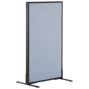 24-1/4"W x 42"H Freestanding Office Partition Panel, Blue