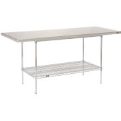 72"W x 30"D 16 Gauge 304 Stainless Steel Work Table with Wire Undershelf