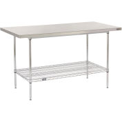 60"W x 30"D 16 Gauge 304 Stainless Steel Work Table with Wire Undershelf