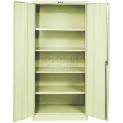 Hallowell 400 Series Solid Door Storage Cabinet, 48x24x72, Parchment, Unassembled