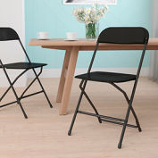 Plastic Folding Chair, 800 lbs. Capacity, Black