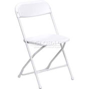 Plastic Folding Chair, 800 lbs. Capacity, White