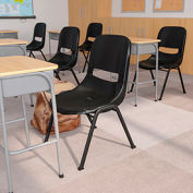 Ergonomic Shell Stack Chair, Black, Plastic