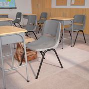 Ergonomic Shell Stack Chair, Gray, Plastic