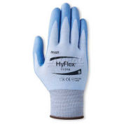 Ansell HyFlex® 18-Gauge Seamless Knit Gloves, Blue PU Palm Coat, Size 10, 1 Pair