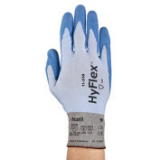 HyFlex® 18-Gauge Seamless Knit Gloves, Blue PU Palm Coat, Medium, 1 Pair - Pkg Qty 12