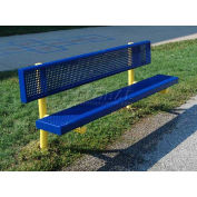 6' Bench W/Back, Blue/Yellow Combination