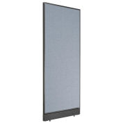 24-1/4"W x 64"H Non-Electric Office Partition Panel with Raceway, Blue